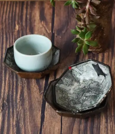 Rock Carving Concave Tea Coaster