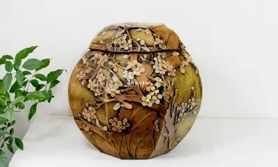 Plum Blossom Pattern Hanji Rice Storage Bin 40kg