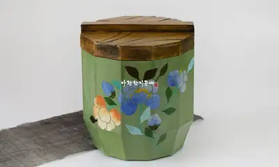 韓紙民畫牡丹花雜穀罐 5kg
