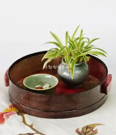 Dyed Fragrance Tray (Wine Red Circular)