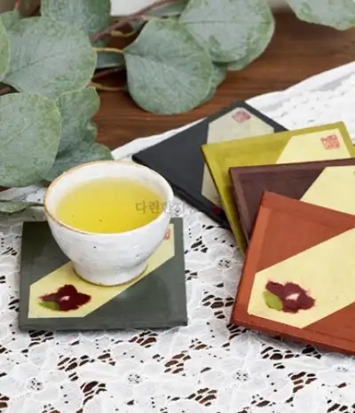 五色茶杯墊