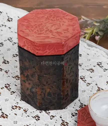 牡丹八角茶罐