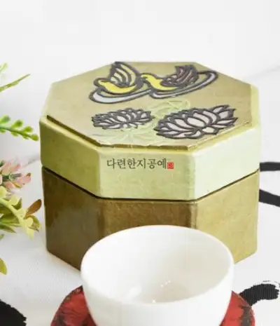 Mandarin Duck and Lotus Flower Tea Canister (Small)