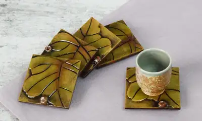 Grape Leaf Tea Coaster