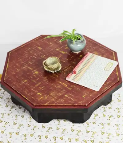 Vintage Octagonal Low Table (Red)