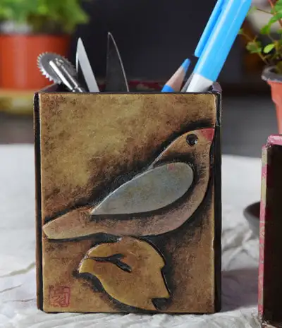 Blue Bird Pencil Holder