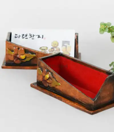 Antique Rose of Sharon Business Card Holder