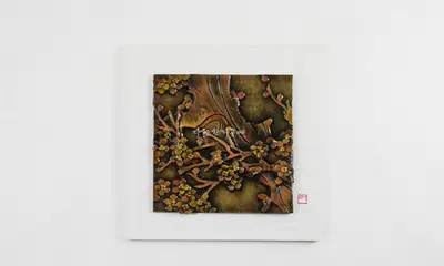 Antique Plum Tree Hanji Paper Frame