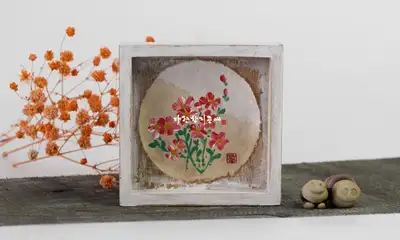 Korean Paper Flower Print Mini Frame (Square)