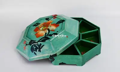 Hanji Folk Painting Peony Flower Compartment Tray