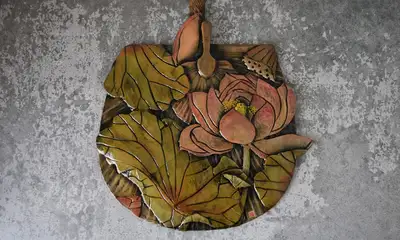 Lotus Flower Fan Wall Frame