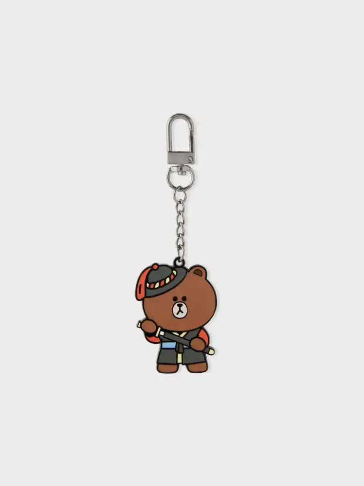 LINE Friends Brown Tourists Metal Keyring — 1