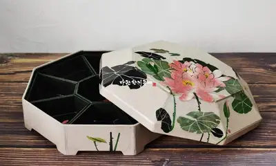 Hanji Folk Art Lotus Painting Gujeolpan