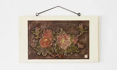 Peony Korean Hanji Framed Art