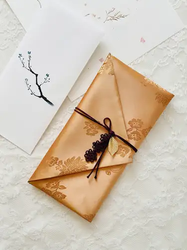 Premium Gold Norigae Two-Sided Silk Congratulations Money Envelope