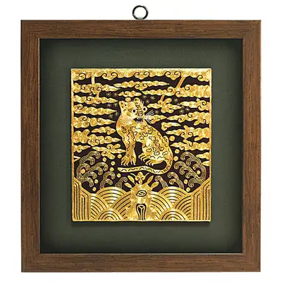 金絲虎刺繡掛畫(小2)