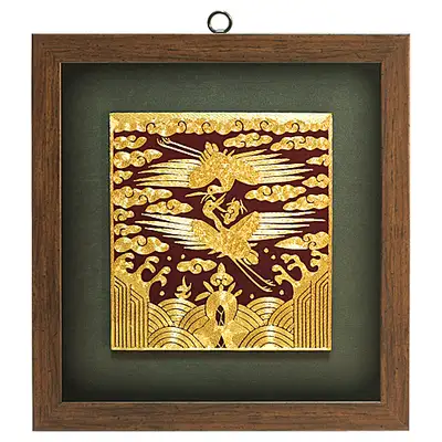 金絲雙鶴刺繡相框(小2號)
