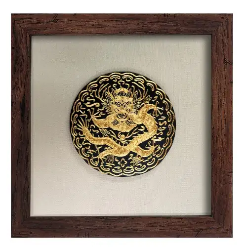 金絲衮龍袍刺繡裱框(小)