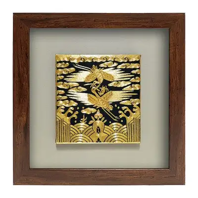 金絲雙鶴繡花相框(小)
