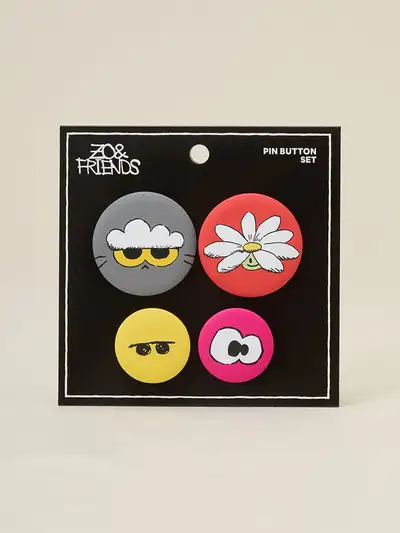 ZO&FRIENDS ZOA LUCKY SHOP Pin Badge Set