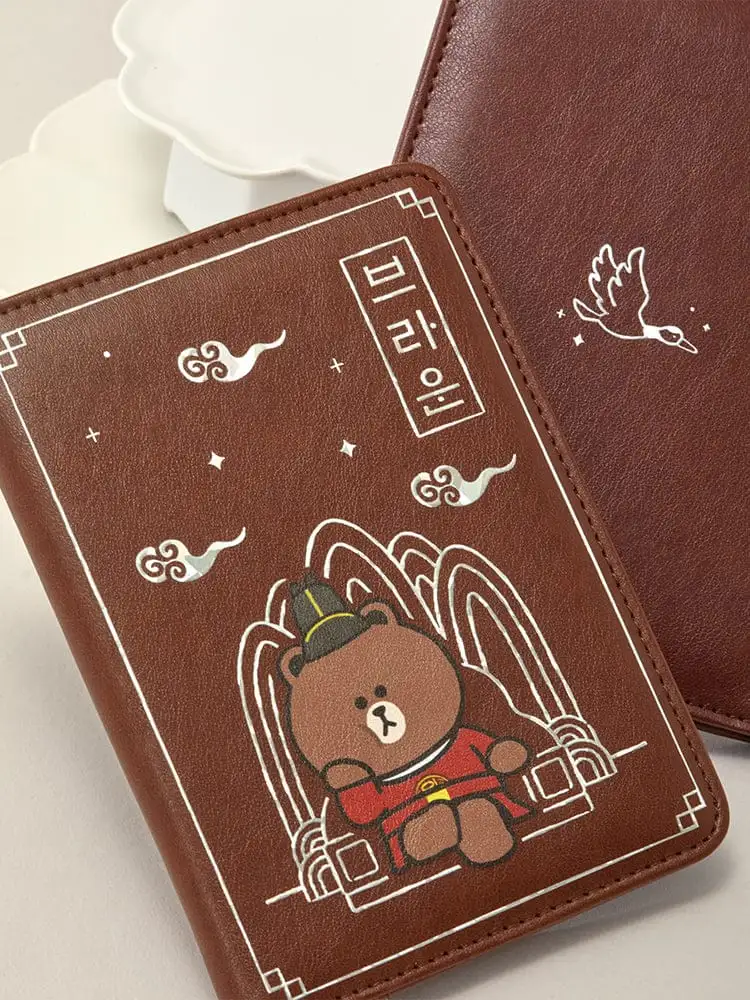 LINE FRIENDS Brown K-Souvenir Royal Passport Case — 1