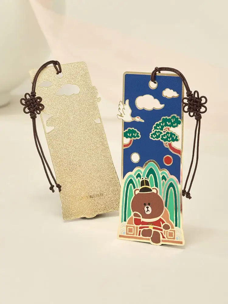 LINE Friends Brown K-Souvenir Royal Emperor Metal Bookmark — 1