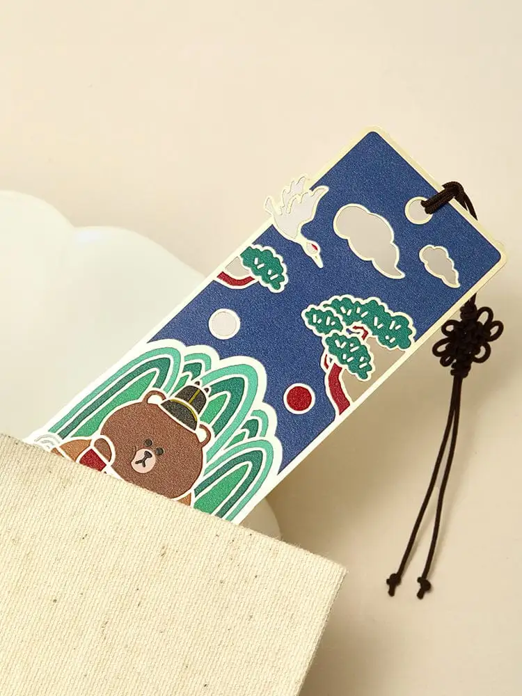 LINE Friends Brown K-Souvenir Royal Emperor Metal Bookmark — 4