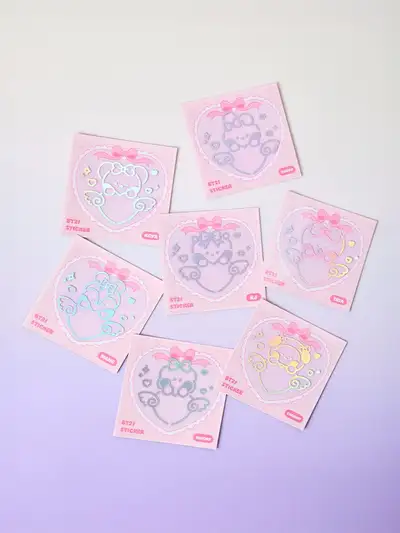 BT21 Mang & Friends Ribbon You Hologram Medium Sticker (2 Pieces)