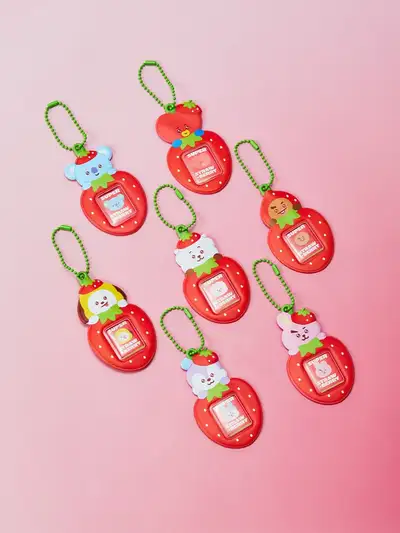 BT21 Strawberry Party Mini Photo Holder Keyring