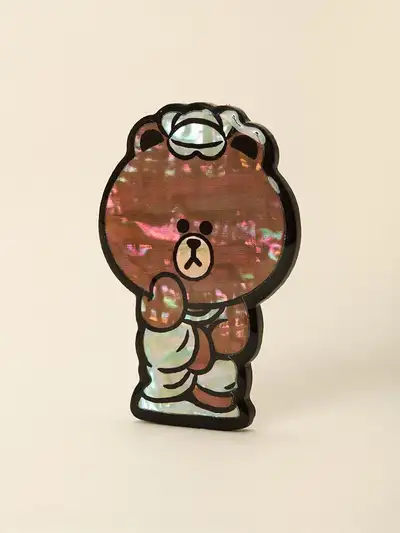 LINE Friends Brown K-Souvenir Half-Sitting Philosopher Abalone Magnet