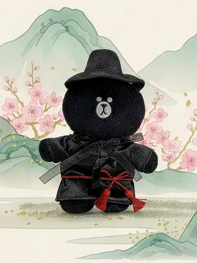 LINE Friends Brown K-Souvenir Grim Reaper Plush Keyring