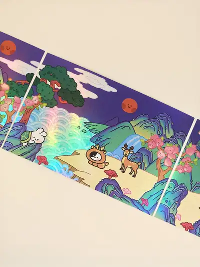 LINE FRIENDS Minini Konini & Jenini K-Souvenir Ten Symbols of Longevity Postcard