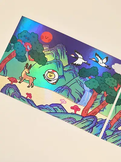 LINE FRIENDS Minini Salini K-Souvenir Ten Symbols of Longevity Postcard