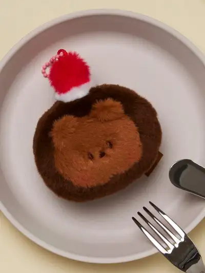 Line Friends Minini Dessert Cafe Brown Chocolate Roll Plush Keyring
