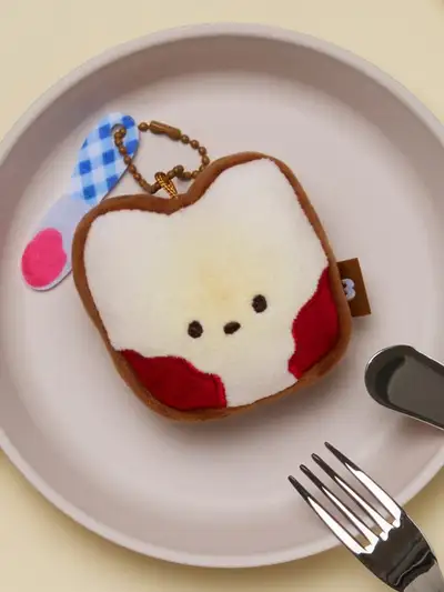 LINE Friends Mini Dessert Cafe Bunny Jam Toast Plush Keyring