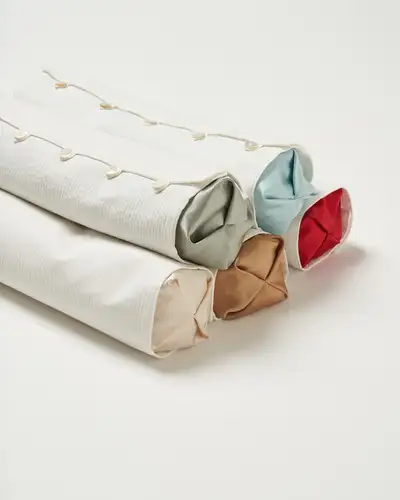 [Free Embroidery Service] Flower and Bird Silk Neck Pillow - 5 Colors
