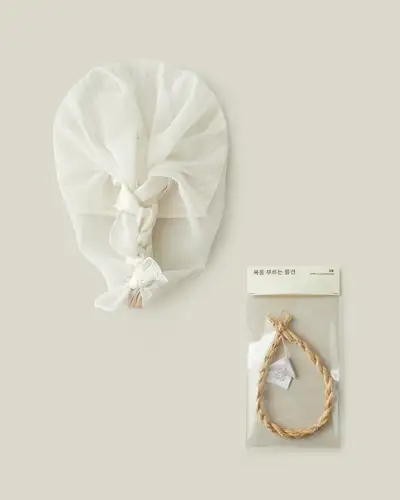 Fan with Gift Wrap - Round Fan and Gold Rope Blessing