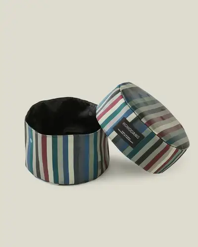 Two-Tone Round Quilted Storage Box