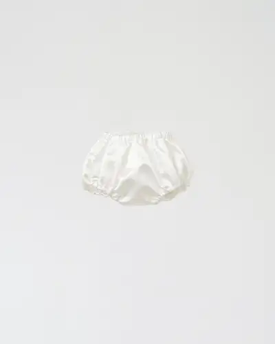 Silk Satin Baggy Pants in Ivory