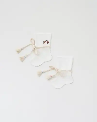 Deer Embroidered Baby Socks