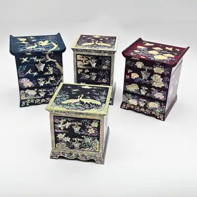 螺鈿漆器 貝殻 引き出し式ジュエリーボックス 貝殻箱 外国人向けギフト 韓国伝統工芸品