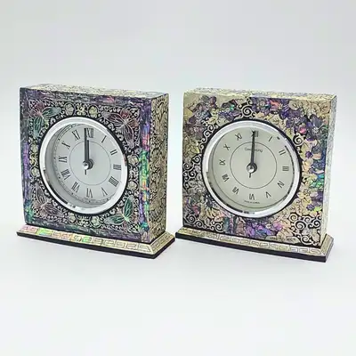 Traditional Craft Mother-of-Pearl Lacquerware Desk Clock - Foreign Gift Korean Souvenir