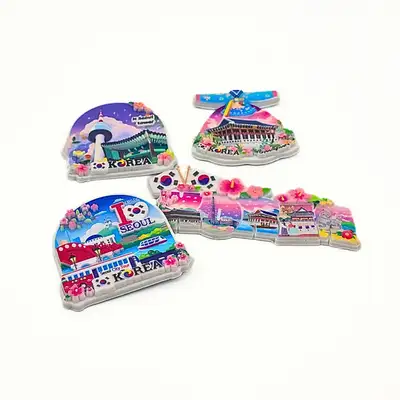 韓国 ソウル 釜山 済州 チマチョゴリ 観光 立体マグネット セット 韓国 記念品 外国人 ギフト