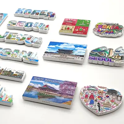 Korea Souvenir Tourism Marble Magnet Gift for Foreigners