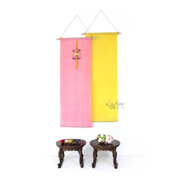 Elegant Ramie Cloth Panel - Room Divider, Fabric Art, Wall Hanging