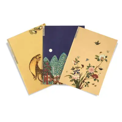 Minhwa Notebook (Flowers and Butterflies, Sun and Moon with Five Peaks, Magpies and Tigers)