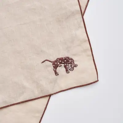 2026 Royal Court Culture Festival Tiger Embroidered Handkerchief (Beige)