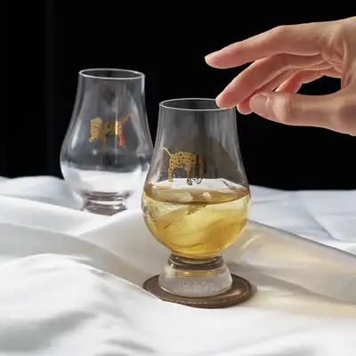 Tiger Whiskey Glass & Coaster Set (2P) - Genuine Glencairn