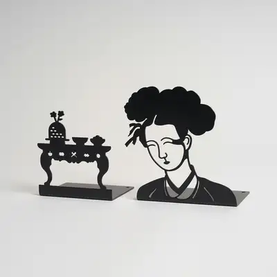 Woman's Table Setting Bookend Set
