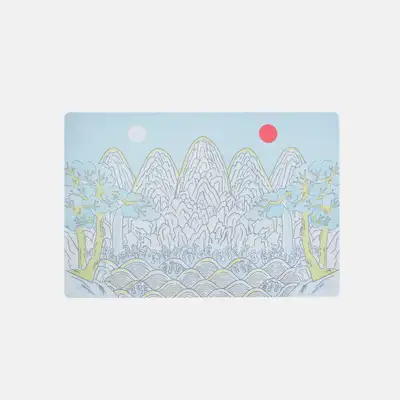 Sun, Moon, and Five Peaks Desk Mat